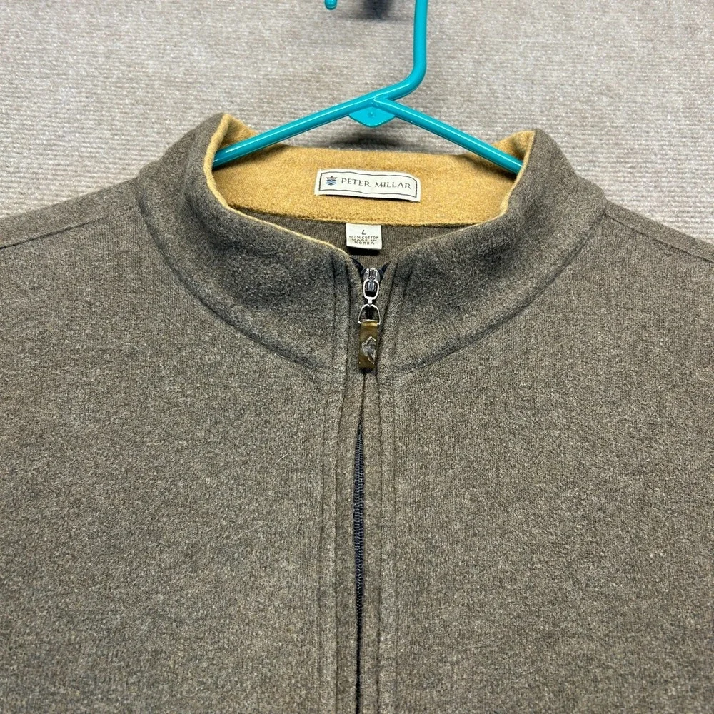 Forsyth Country Club Peter Millar 1/4 Zip Men's Large Brown Pullover Mock Golf